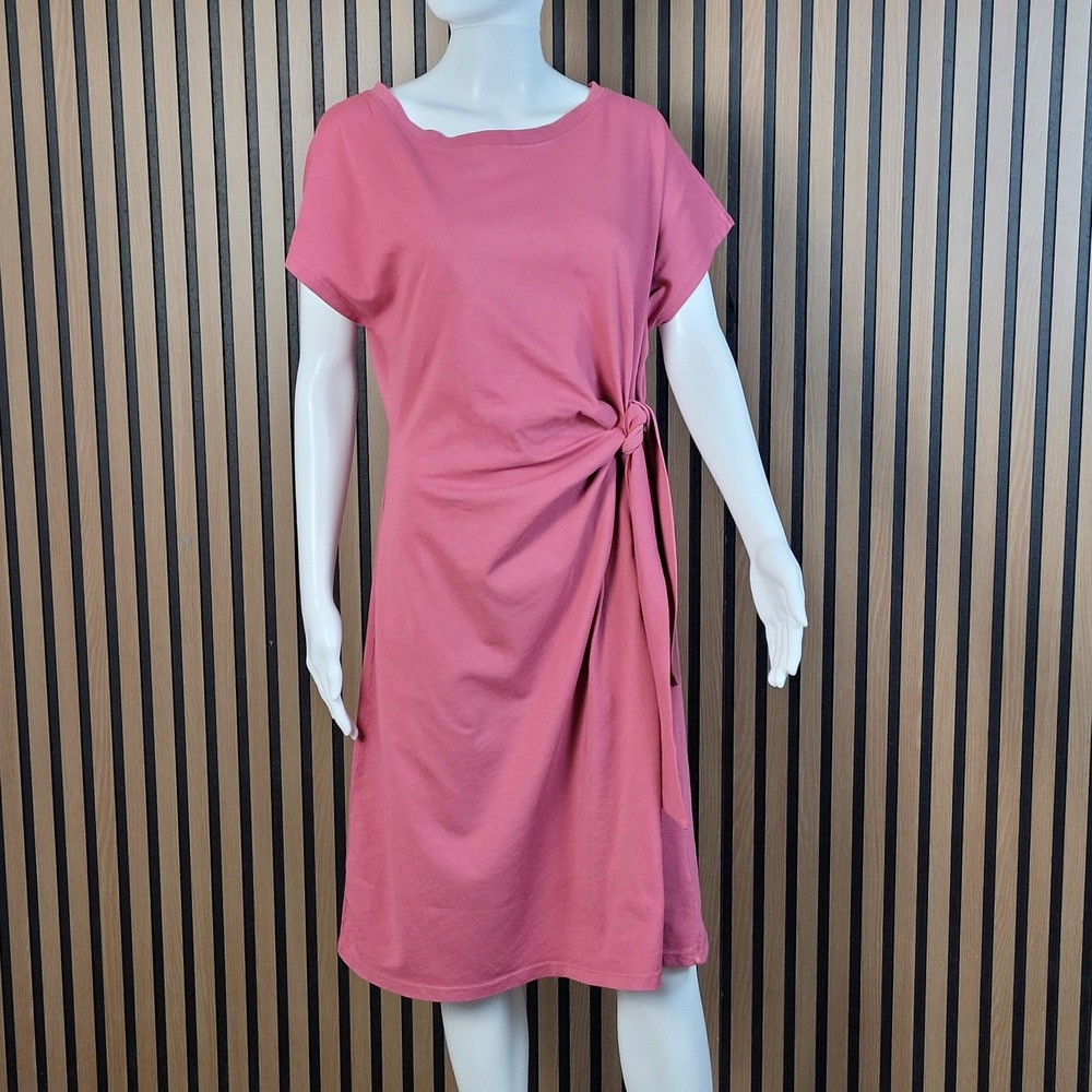 C&C California Sunwashed Side Tie Midi Dress Malaga Pink Cap Sleeve Small NWT